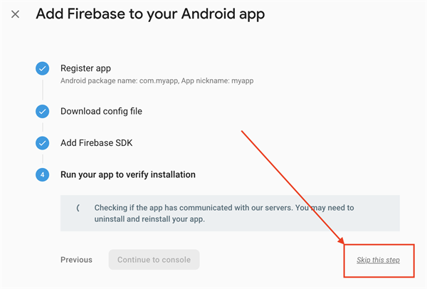 Add Firebase SDK image